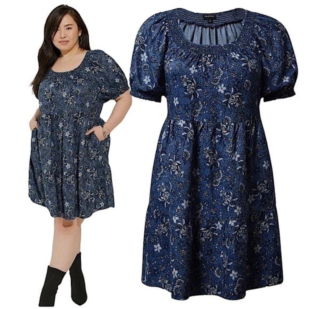 Torrid Blue Mini Dress with Stylish Design